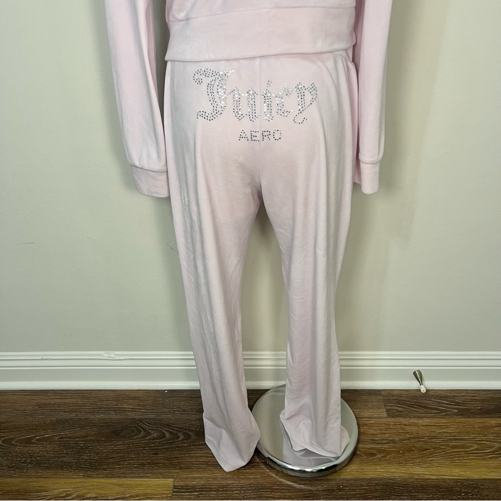 Juicy Couture x Aeropostale Baby Pink Velour Tracksuit Set Y2K Women’s Size M - Picture 9 of 15